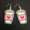 Takeaway coffee love earrings