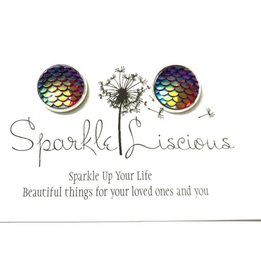 Dragon scale stud earrings