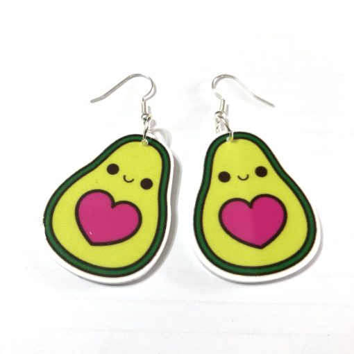 Avocado heart earrings