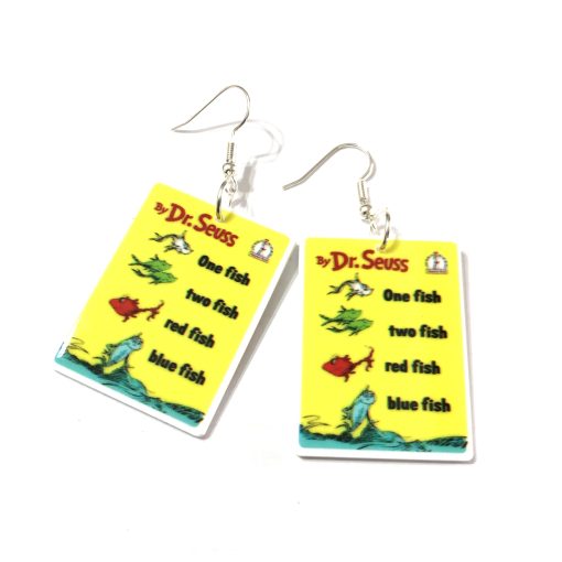 Dr Seuss one fish earrings
