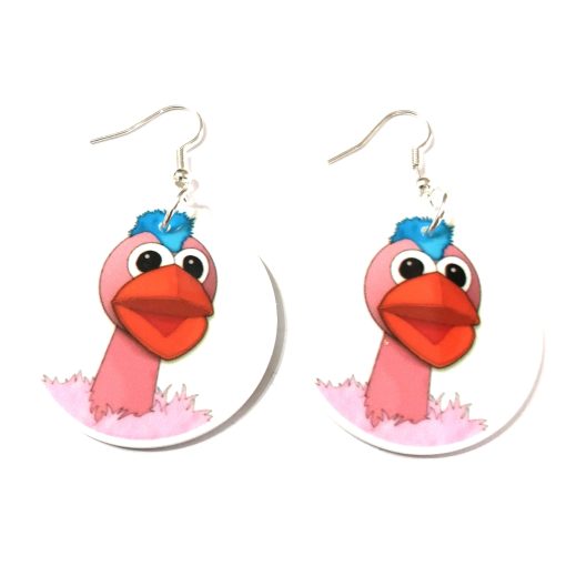 Ozzie ostrich earrings