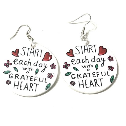 Start each day with a grateful heart earrings