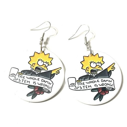 Lisa Simpson patriarchy earrings