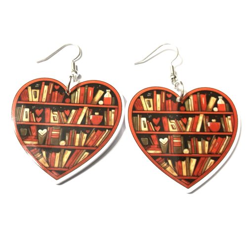 Love books earrings