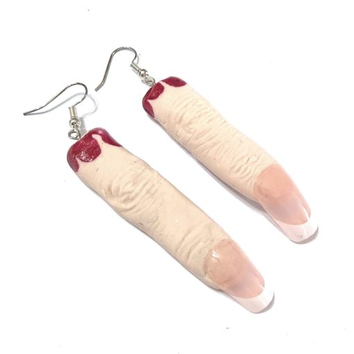 severed fingers drop earrings