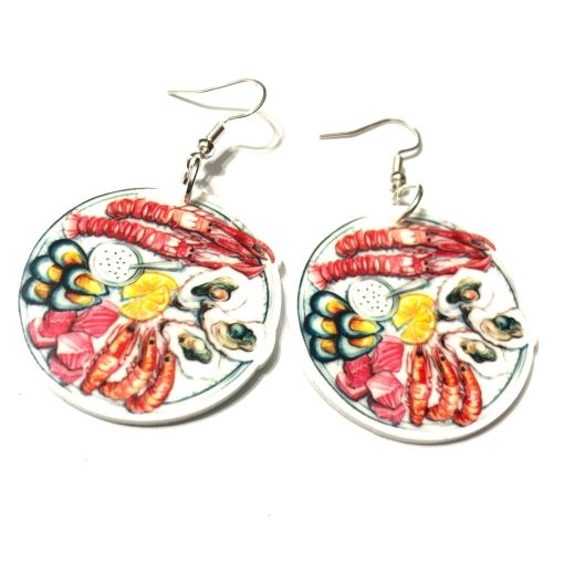 seafood plate earrings