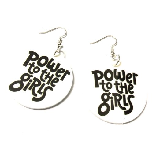 power to the girls earrings