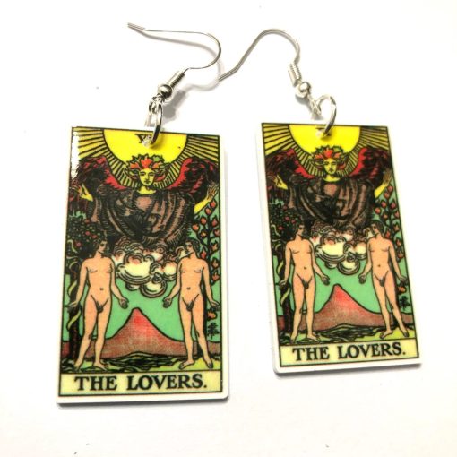 the lovers tarot card earrings
