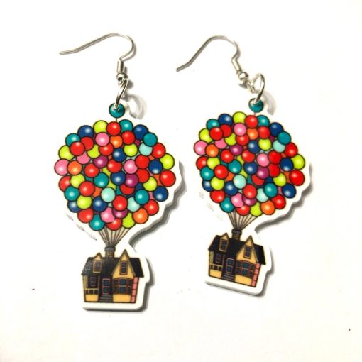 up house and balloons earrings