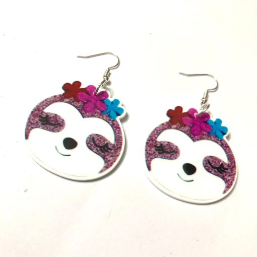 sloth face earrings