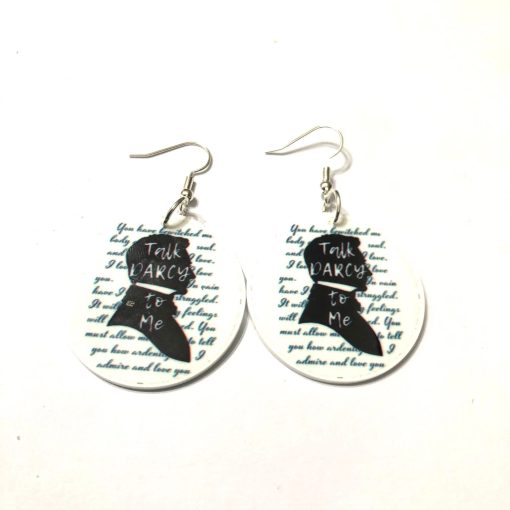 talk darcy to me earrings.  pride and prejudice mr darcy