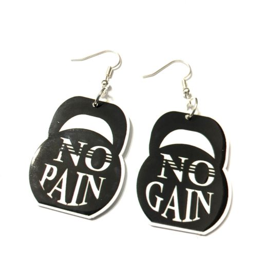 no pain no gain earrings