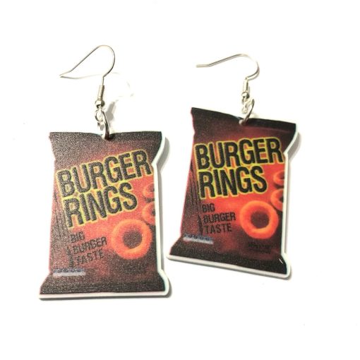 burger ring earrings