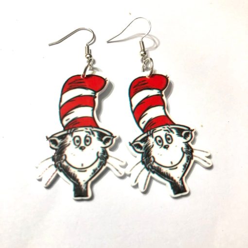 the cat in the hat earrings
