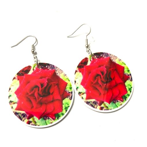 dads garden . roses earrings