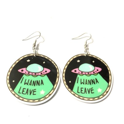 i wanna leave ufo earrings