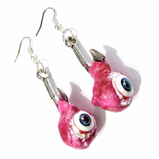 eyeballs on fish hook earrings