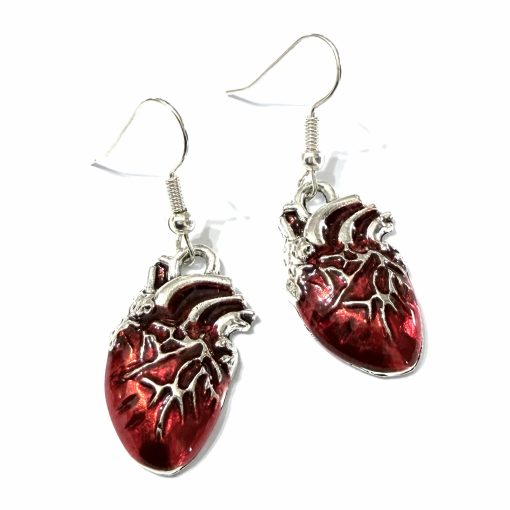 Heart charm earrings