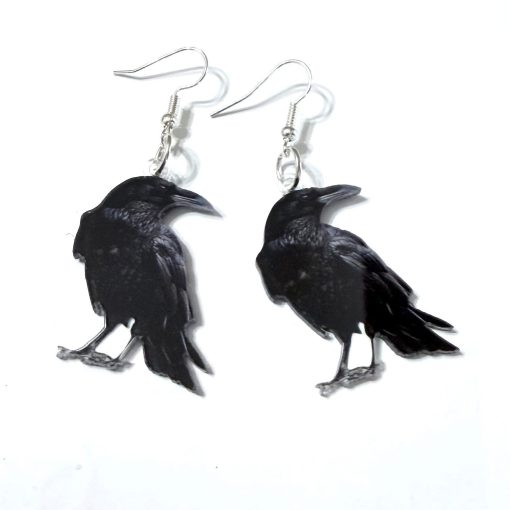 black crow earrings