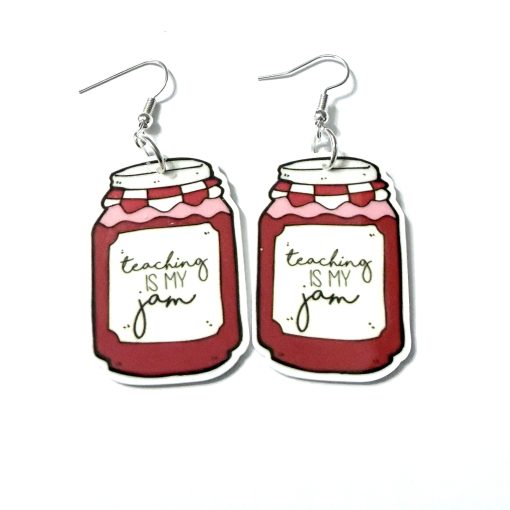 Teaching is my jam earrings
