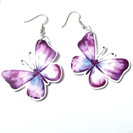 Purple butterfly earrings