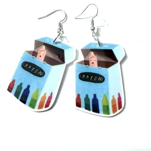 When the crayons quit crayon box earrings