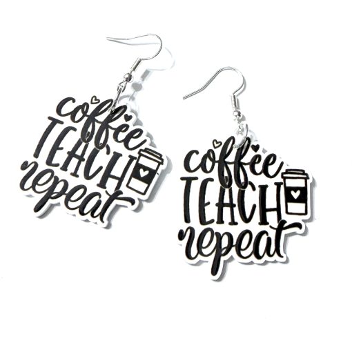 Coffee teach repeat earrings
