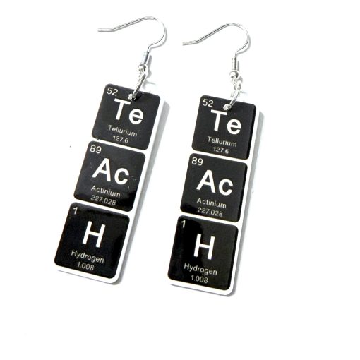 Teach chemical symbol earrings