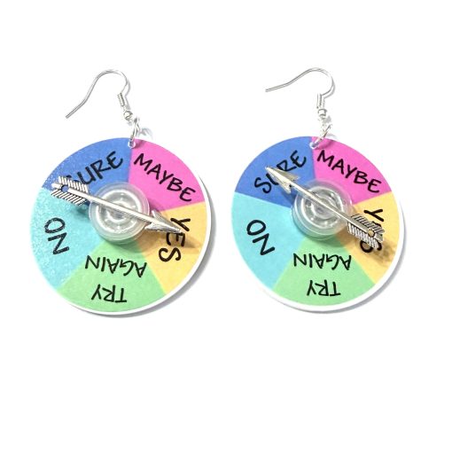 Decision maker earrings and keyrings